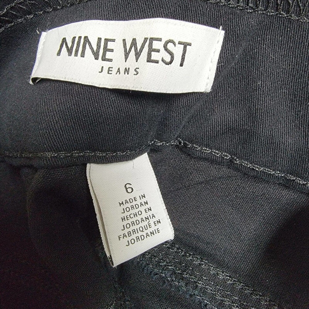 Nine West Heidi Pull-On Crop Jeans Pants Black Women's Size 6 - Picture 6 of 8